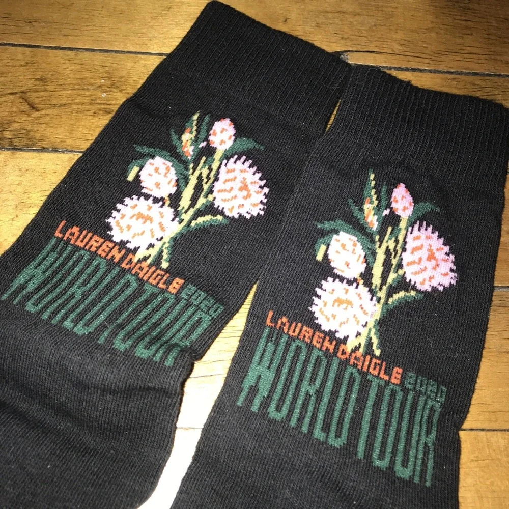 Lauren Daigle 2020 World Tour Socks‎ Black NWOT